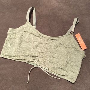 Women’s Colsie Lace Green Bralette Crop Top with Adjustable Straps Size 2X NWT